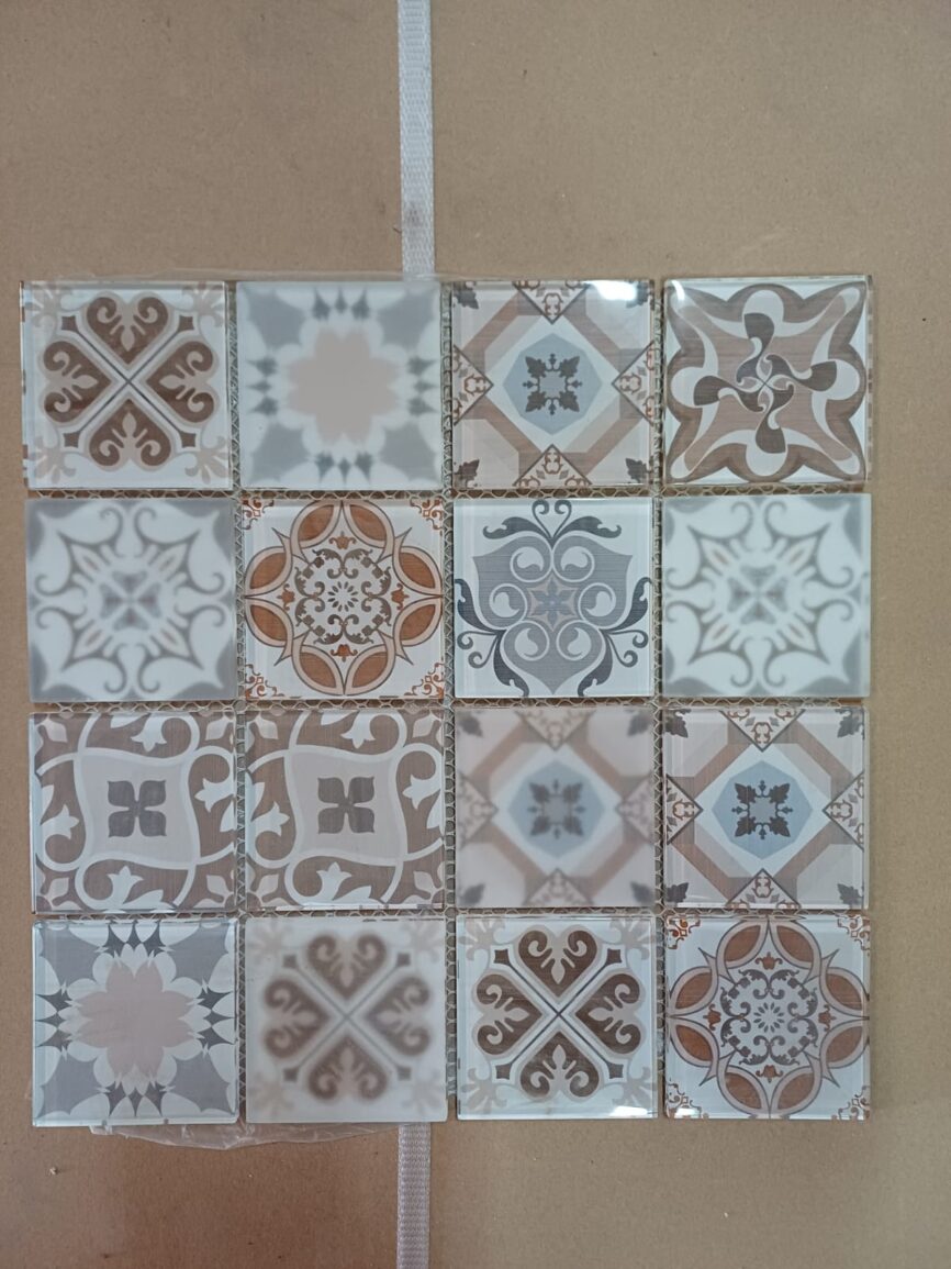 Mosaico su rete Antica rosa 298x298x6 cm