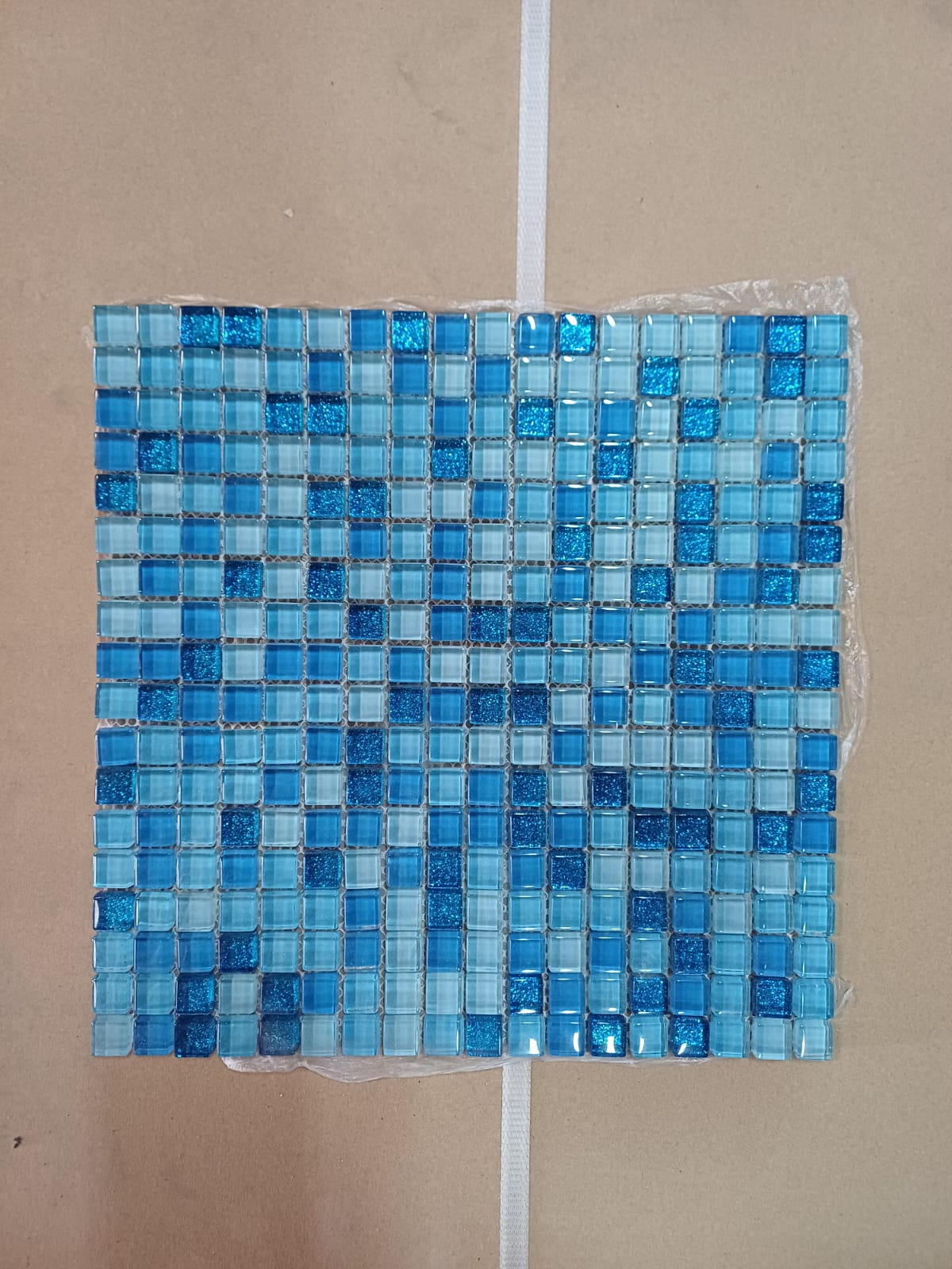 Mosaico su rete Azzurro 30x30 cm
