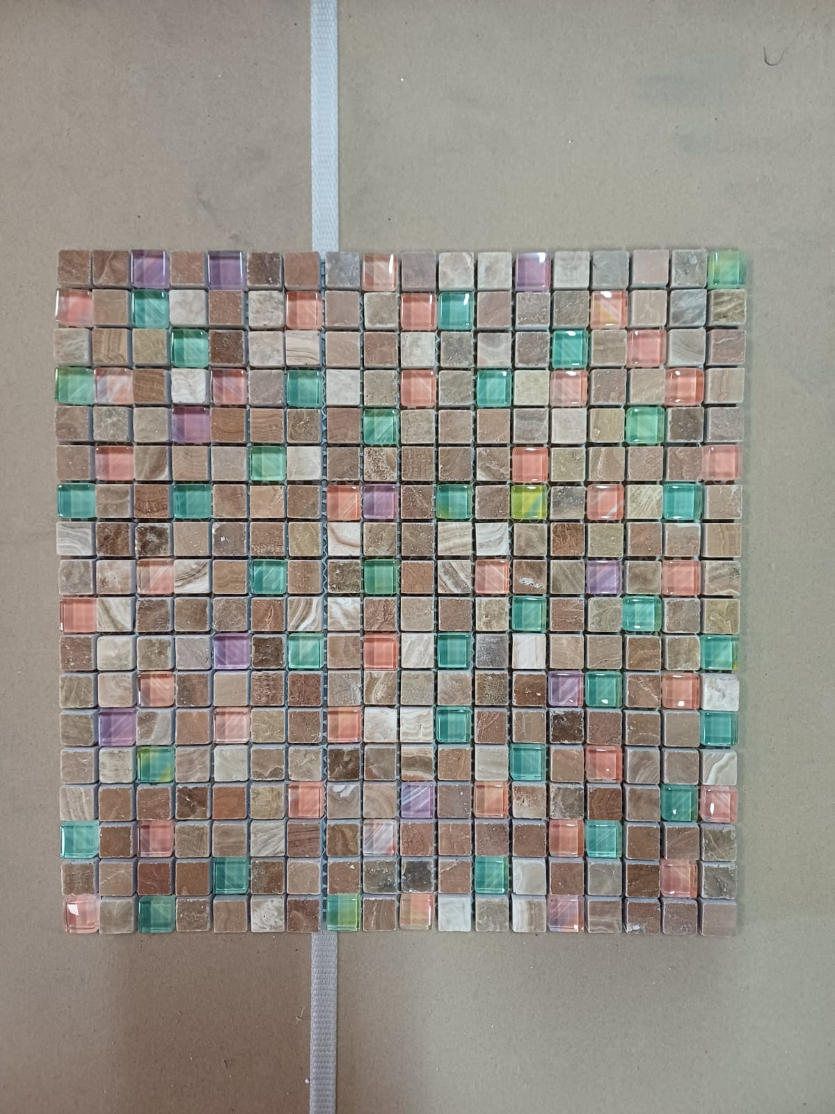 Mosaico su rete Beige/verde 30x30 cm