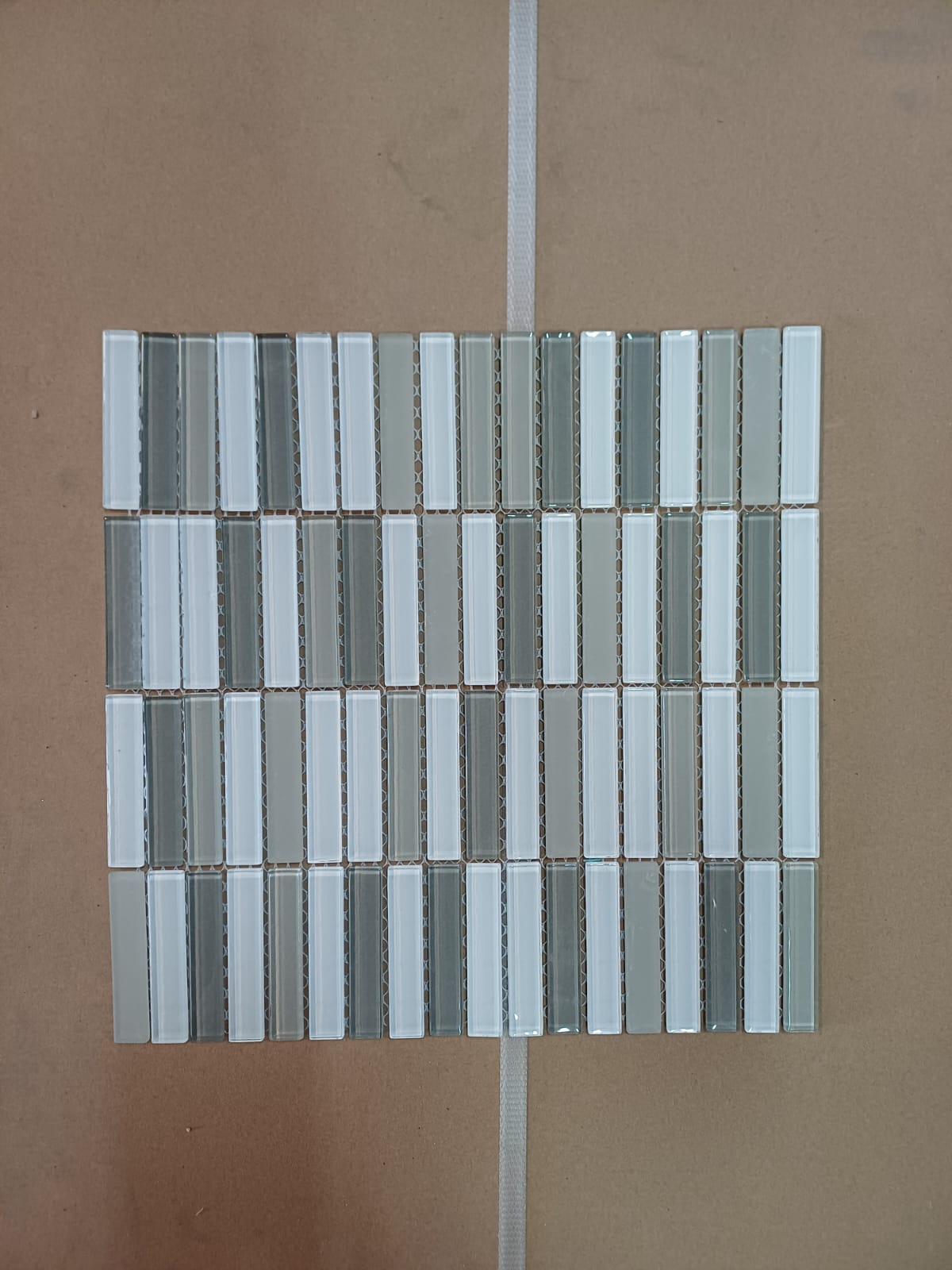 Mosaico su rete Bianco/beige 30x30 cm