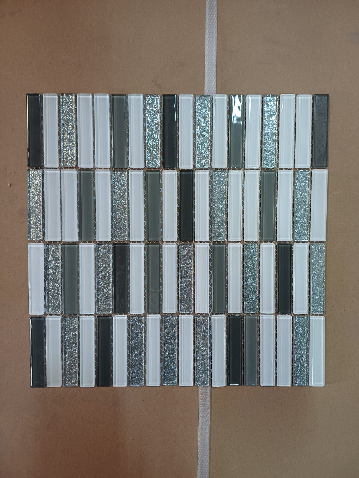 Mosaico su rete Bianco/grigio 30x30 cm