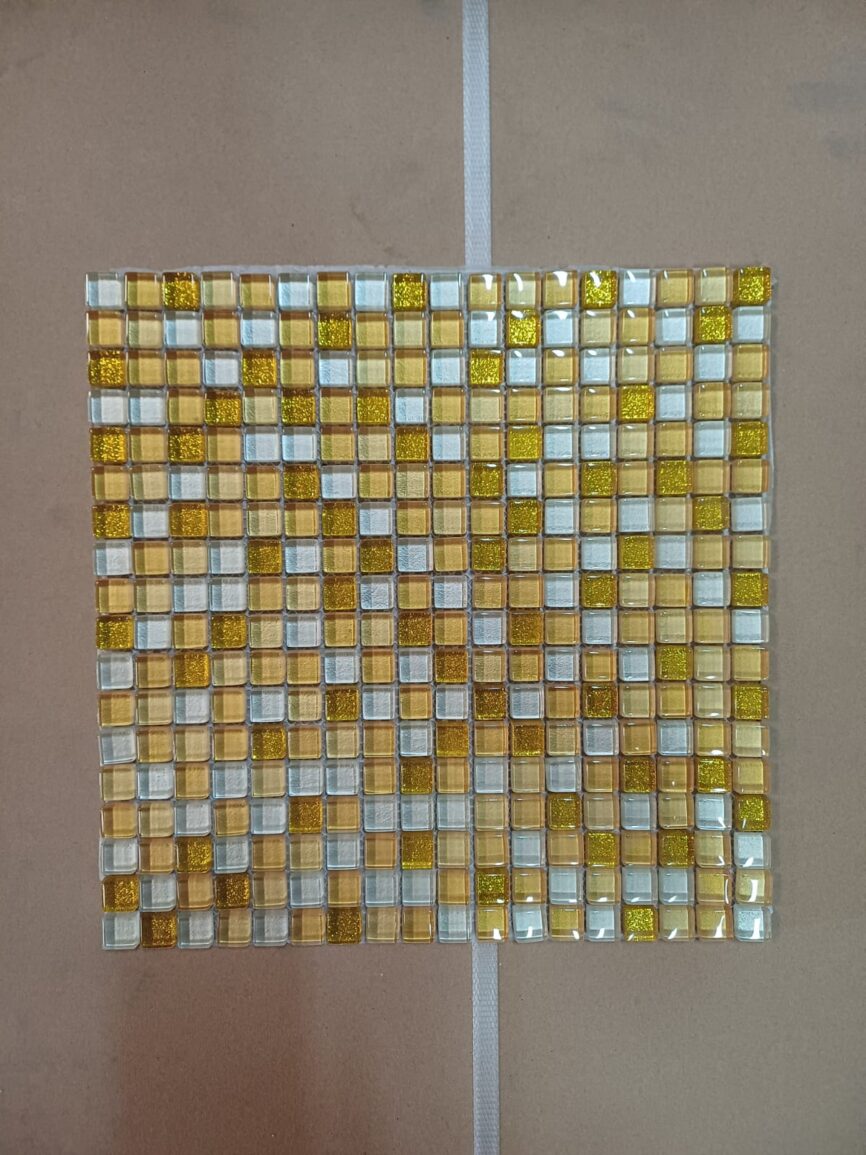 Mosaico su rete Giallo 30×30 cm