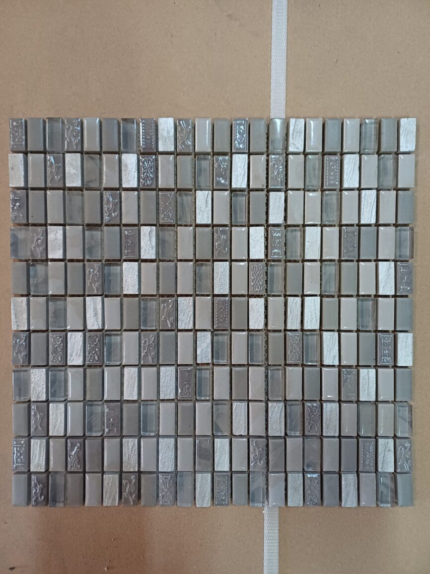 Mosaico su rete Linear grey 30×30 cm