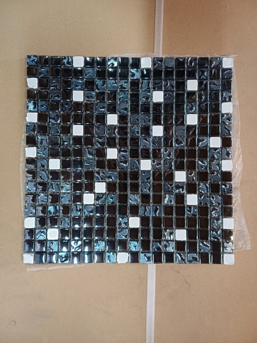 Mosaico su rete Nero 30×30 cm