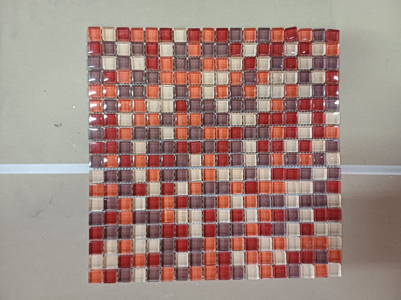 Mosaico su rete star arancione 30x30 cm
