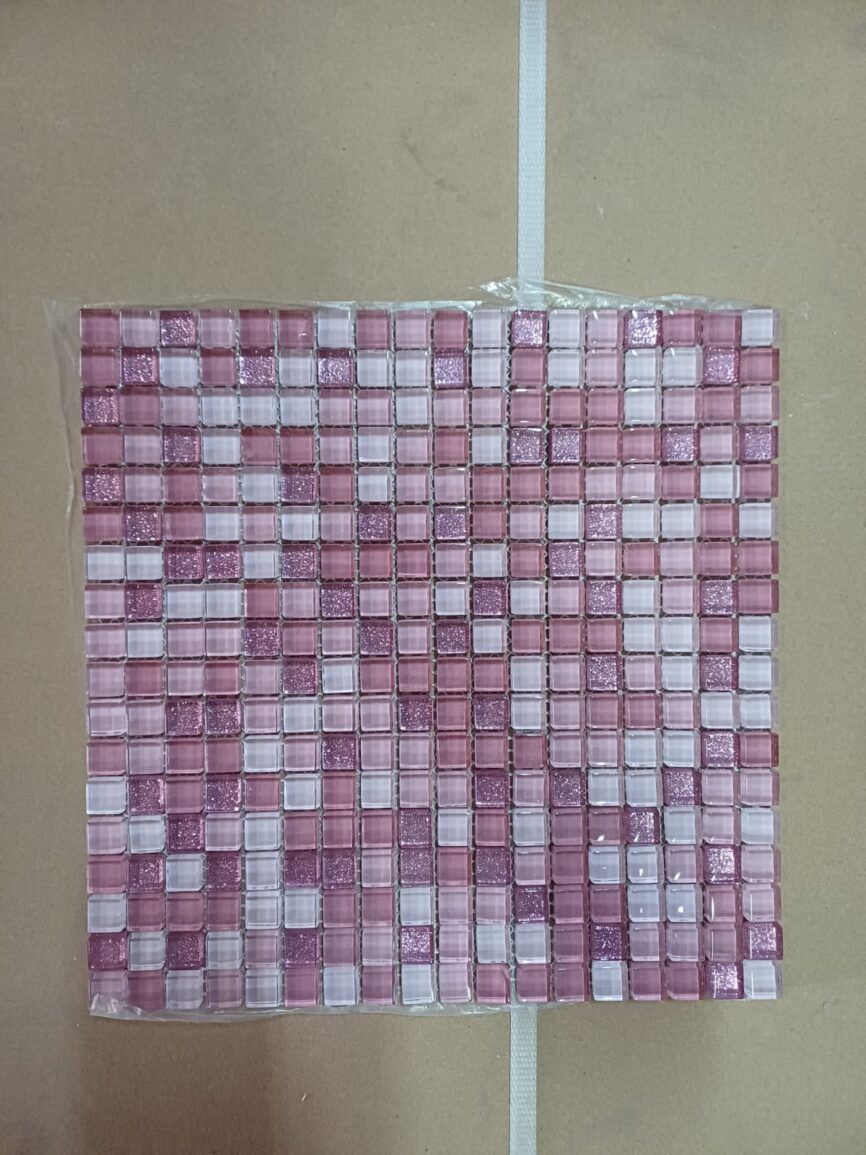Mosaico su rete star viola 30×30 cm