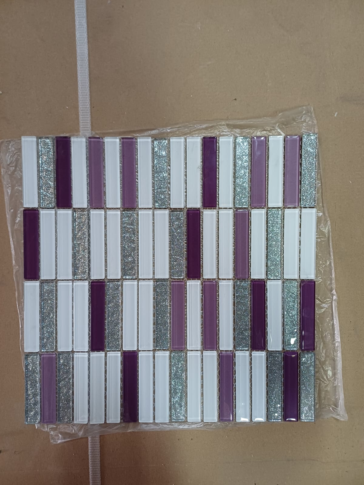 Mosaico su rete star viola/grigio 30x30 cm
