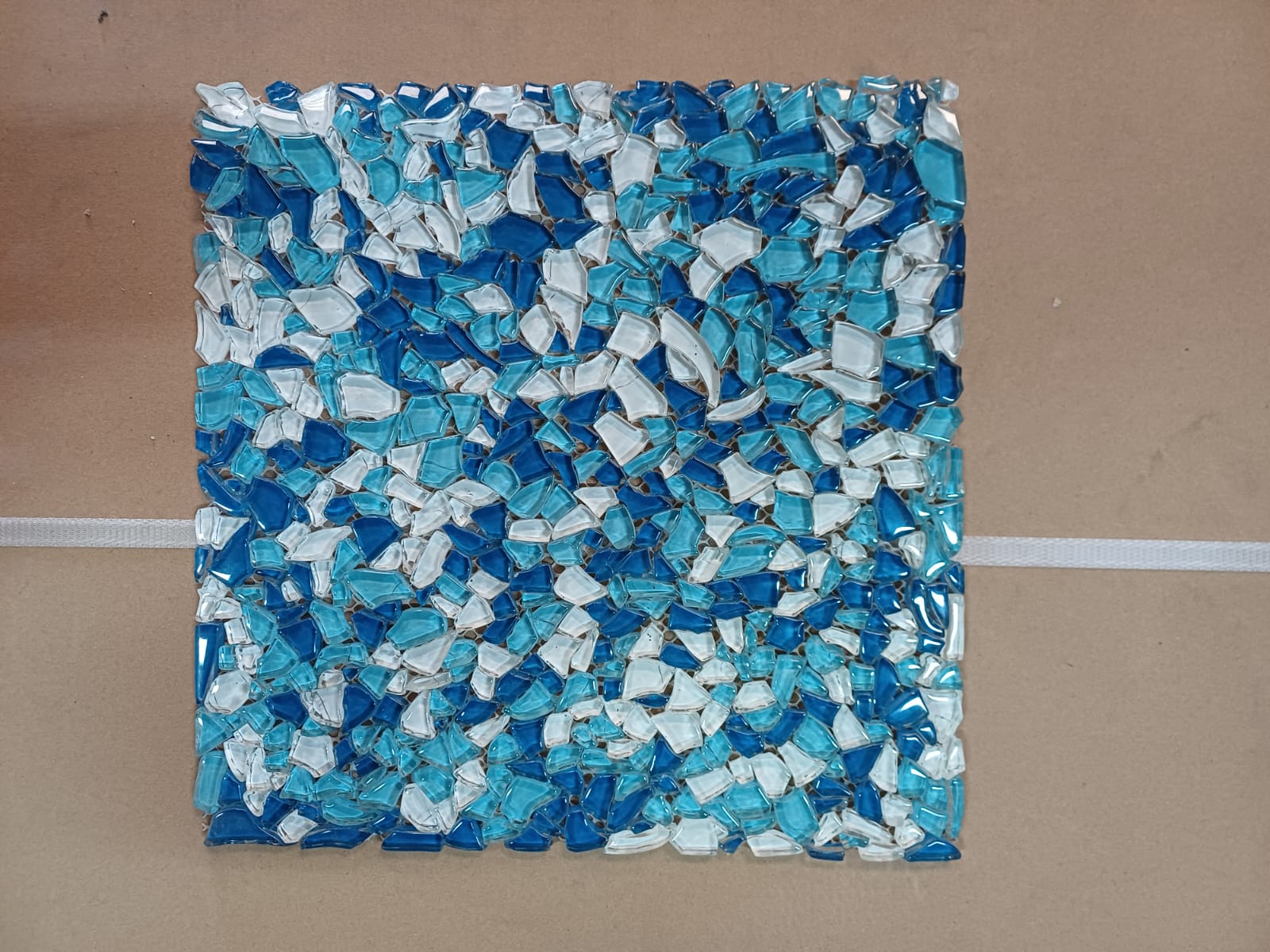 Mosaico su rete Vetro azzurro 30x30 cm