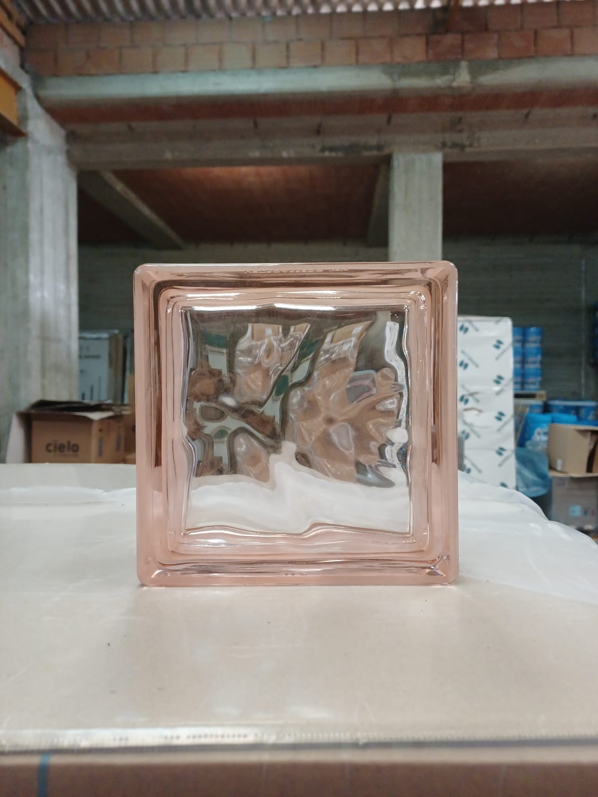 Vetro cemento Rosa chiaro 19x19x8 cm
