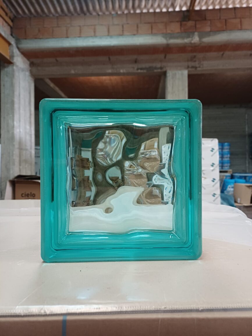 Vetro cemento Verde acqua 19x19x8 cm