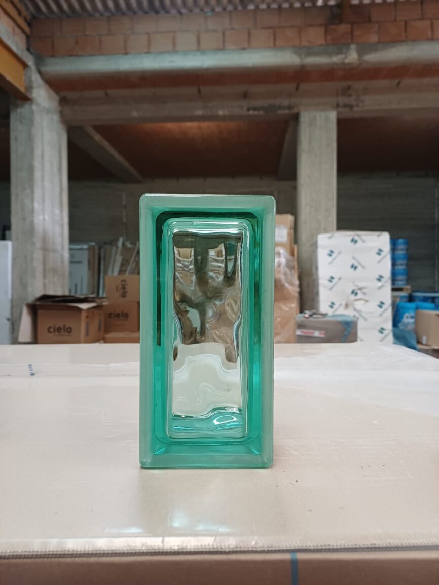 Vetro cemento Verde acqua 19×9,5×8 cm